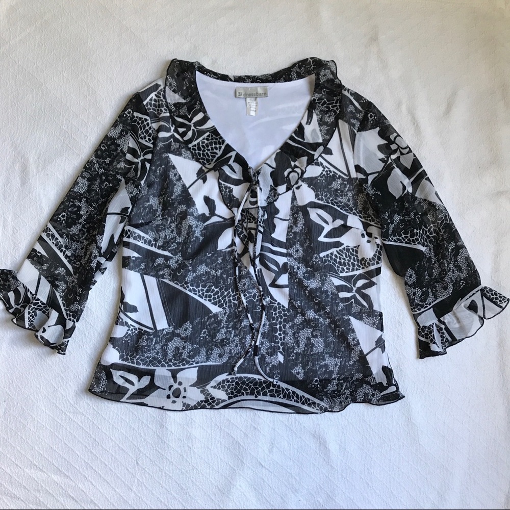 Dressbarn Peasant V-neck blouse